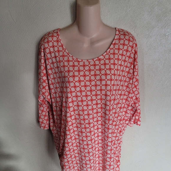 41 Hawthorn Cream Orange Geometric Printed ¾ Sleeve Blouse Size Womens Large NEW - Picture 3 of 9
